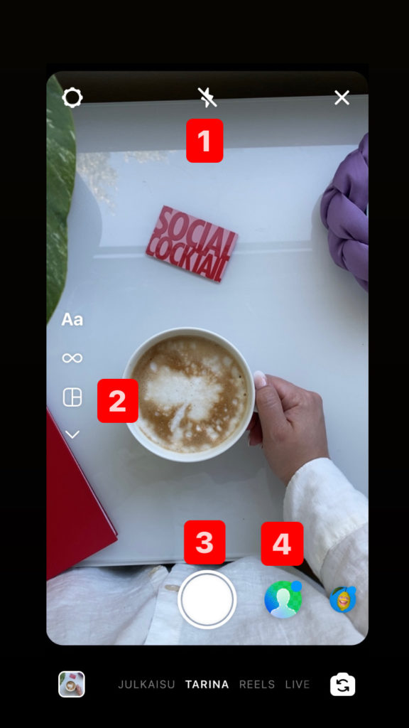 instagram story tutoriaali step one